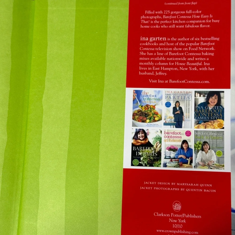 Ina Garten Barefoot Contessa How Easy Is That? Cookbook 1st Ed Hardcover 2010